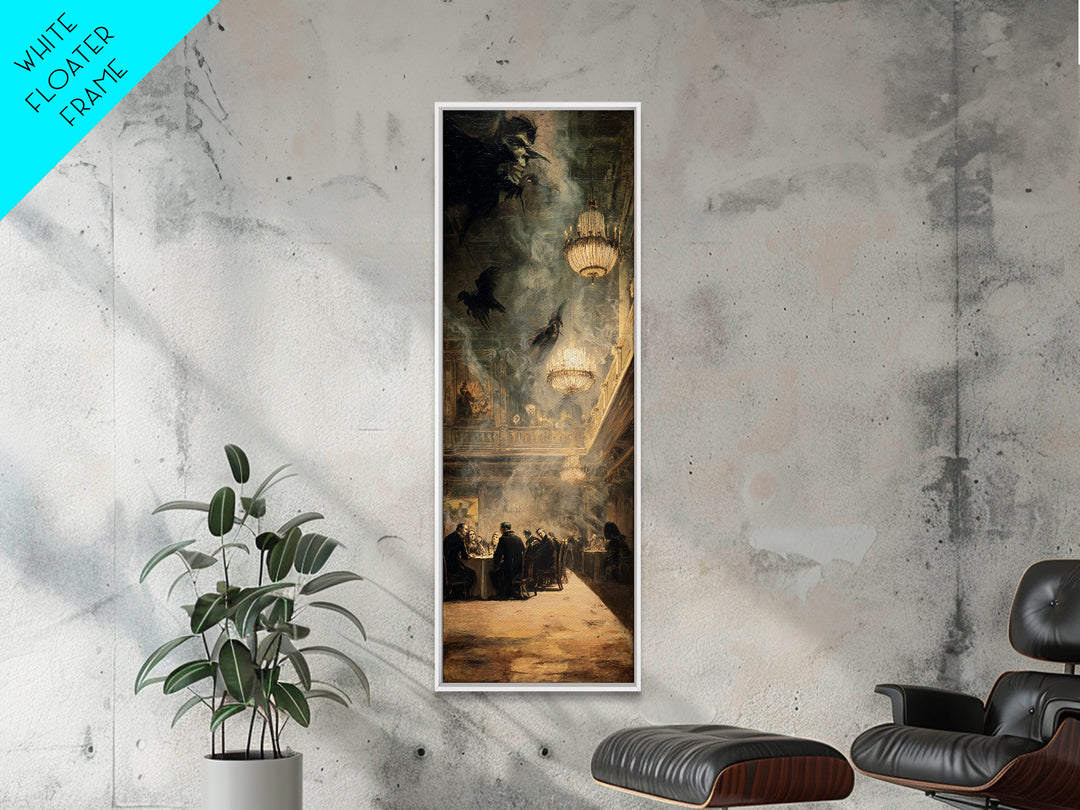 The Haunted Hotel, Dark Romantic Horror Art, Tall Narrow Wall Art, Dark Halloween Decor, Canvas Print, Halloween Wall Art