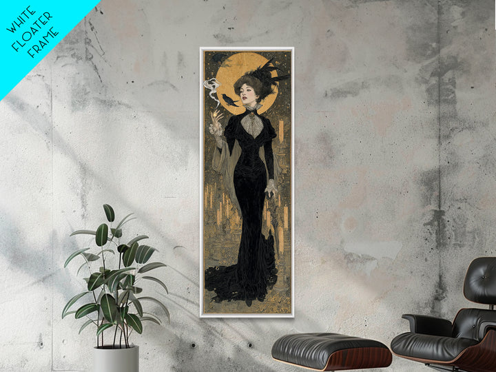 The Haunted Hotel, Symbolist Death Art, Tall Narrow Wall Art, Macabre Wall Art, Framed Canvas Print, Halloween Wall Art