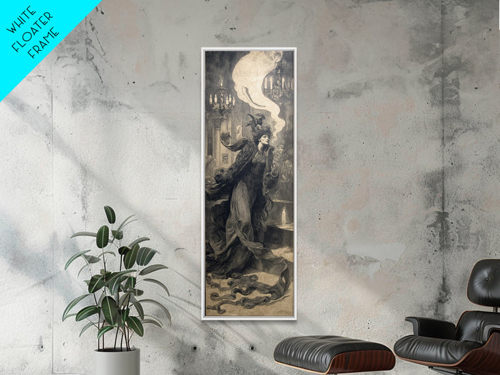 The Haunted Hotel, Dark Symbolist Art, Tall Narrow Wall Art, Dark Fantasy Wall Art, Framed Canvas Print, Halloween Wall Art