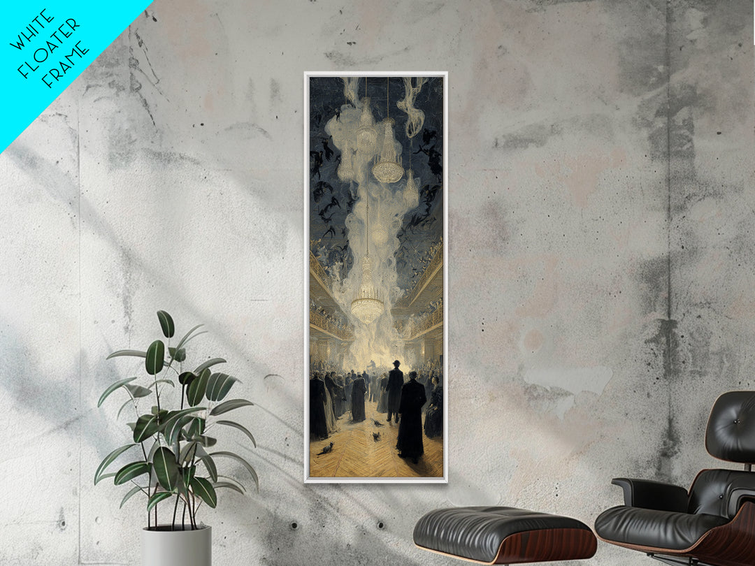 The Haunted Hotel, Symbolist Etching Art, Tall Narrow Wall Art, Dark Halloween Decor, Canvas Print, Halloween Wall Art, Spooky Wall Decor