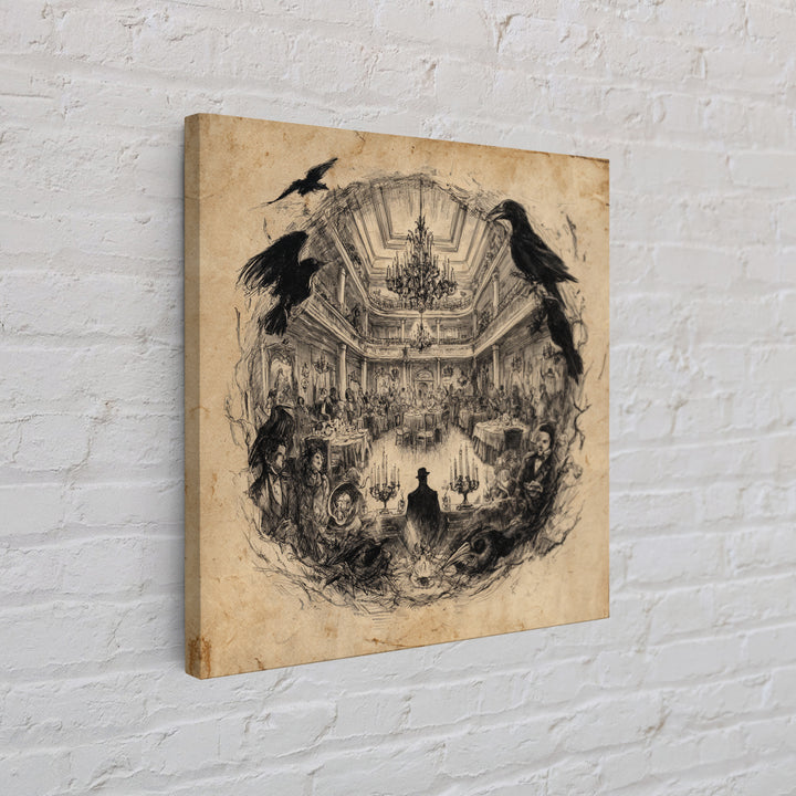 The Haunted Hotel, Expressionist Nightmare Art, Square Wall Art, Dark Fantasy Wall Art, Framed Canvas Print, Halloween Wall Art