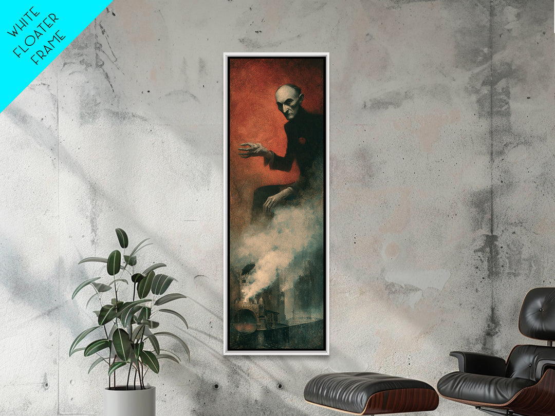 The Abandoned Train Station, Surreal Apocalyptic Art, Tall Narrow Wall Art, Gothic Horror Wall Art, Framed Canvas Print
