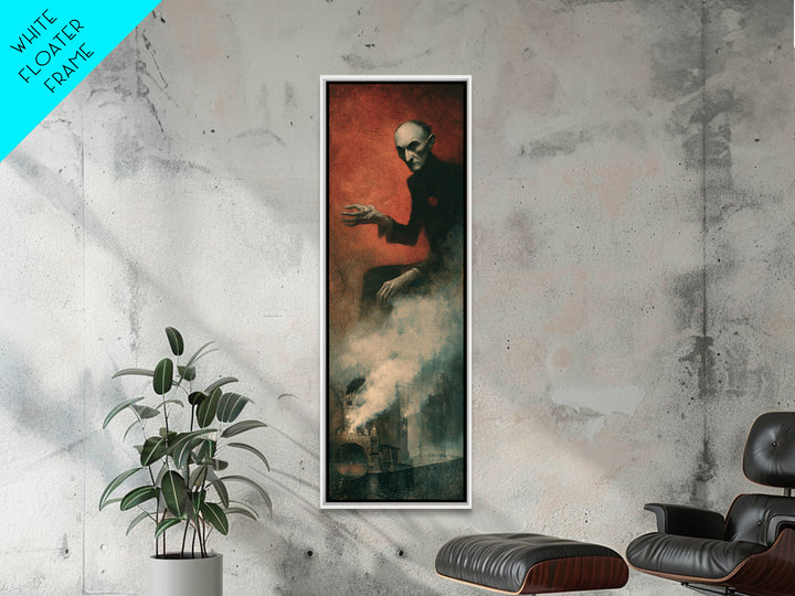 The Abandoned Train Station, Surreal Apocalyptic Art, Tall Narrow Wall Art, Gothic Horror Wall Art, Framed Canvas Print