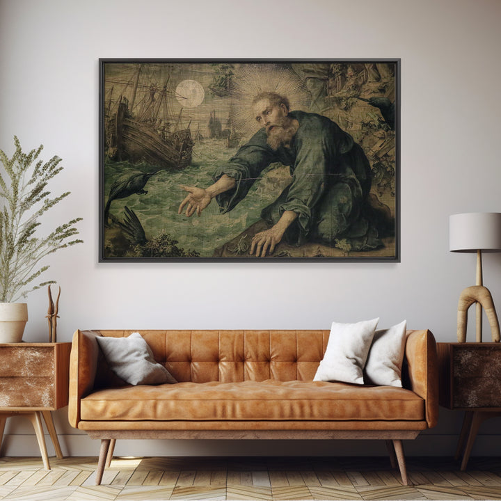The Shipwreck Cove, Dark Renaissance Art, Landscape Wall Art, Macabre Wall Art, Canvas Print, Halloween Wall Art