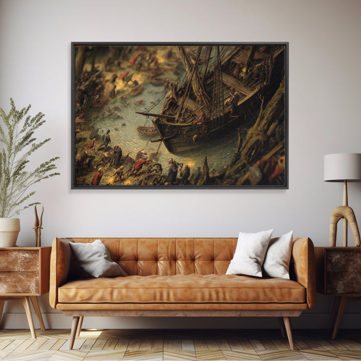 The Shipwreck Cove, Danse Macabre Art, Landscape Wall Art, Gothic Horror Wall Art, Canvas Print, Halloween Wall Art