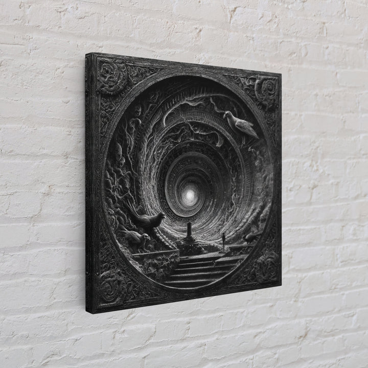 The Silent Schoolhouse, Biomechanical Horror Art, Square Wall Art, Macabre Wall Art, Canvas Print, Halloween Wall Art, Statement Wall Art