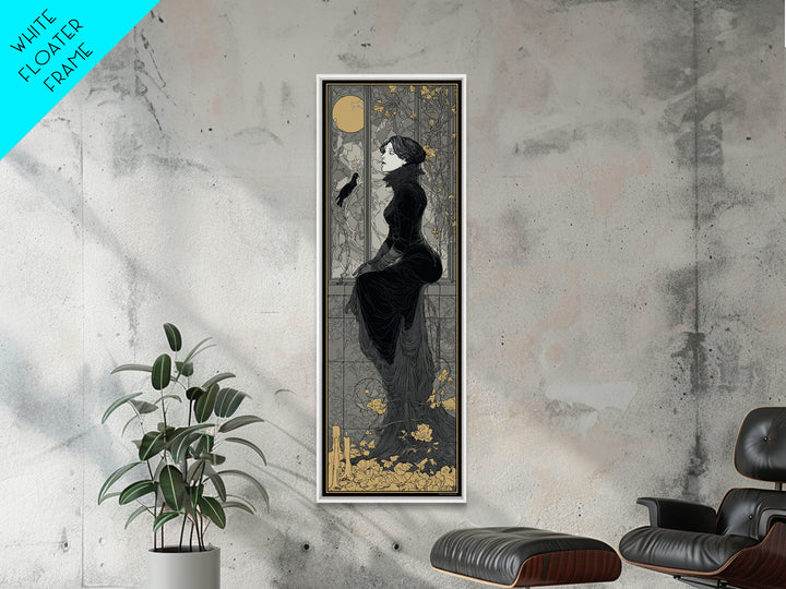 The Cemetery Greenhouse, Decadent Line Art, Tall Narrow Wall Art, Gothic Horror Wall Art, Canvas Print, Halloween Wall Art