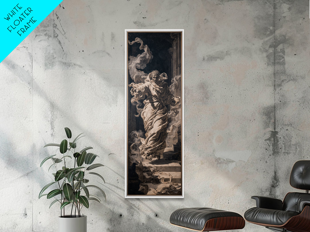 The Ghost Wedding, Architectural Etching Art, Tall Narrow Wall Art, Gothic Horror Wall Art, Canvas Print, Halloween Wall Art
