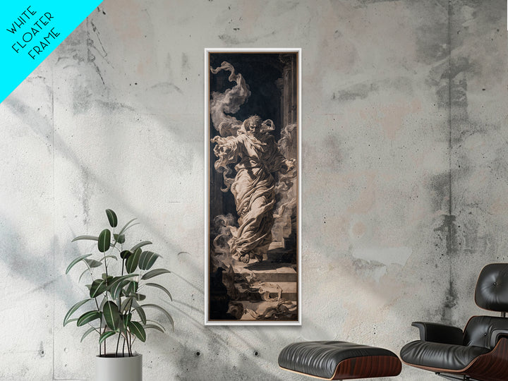The Ghost Wedding, Architectural Etching Art, Tall Narrow Wall Art, Gothic Horror Wall Art, Canvas Print, Halloween Wall Art