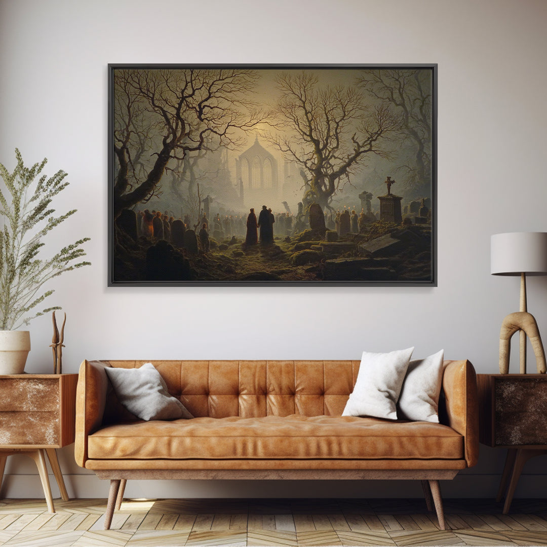 The Ghost Wedding, Romantic Gothic Landscape, Landscape Wall Art, Macabre Wall Art, Canvas Print, Halloween Wall Art