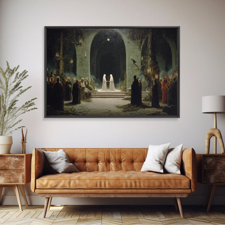 The Ghost Wedding, Symbolist Gothic Landscape, Landscape Wall Art, Dark Fantasy Wall Art, Canvas Print, Halloween Wall Art