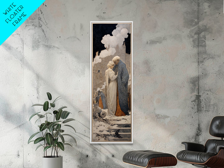 The Ghost Wedding, Symbolist Death Art, Tall Narrow Wall Art, Gothic Horror Wall Art, Framed Canvas Print, Halloween Wall Art