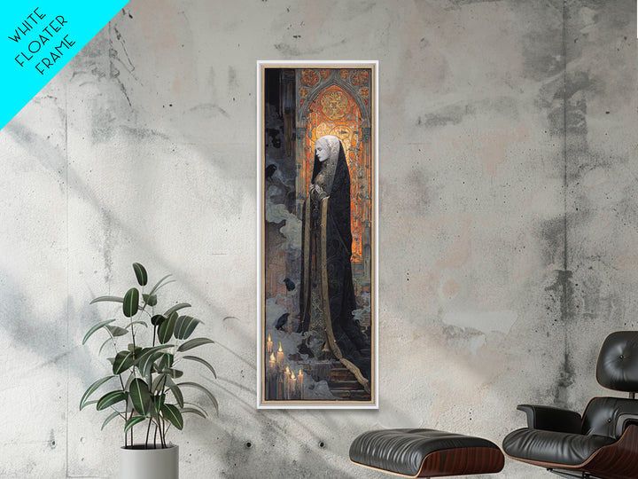 The Ghost Wedding, Stained Glass Gothic Art, Tall Narrow Wall Art, Gothic Horror Wall Art, Canvas Print, Halloween Wall Art
