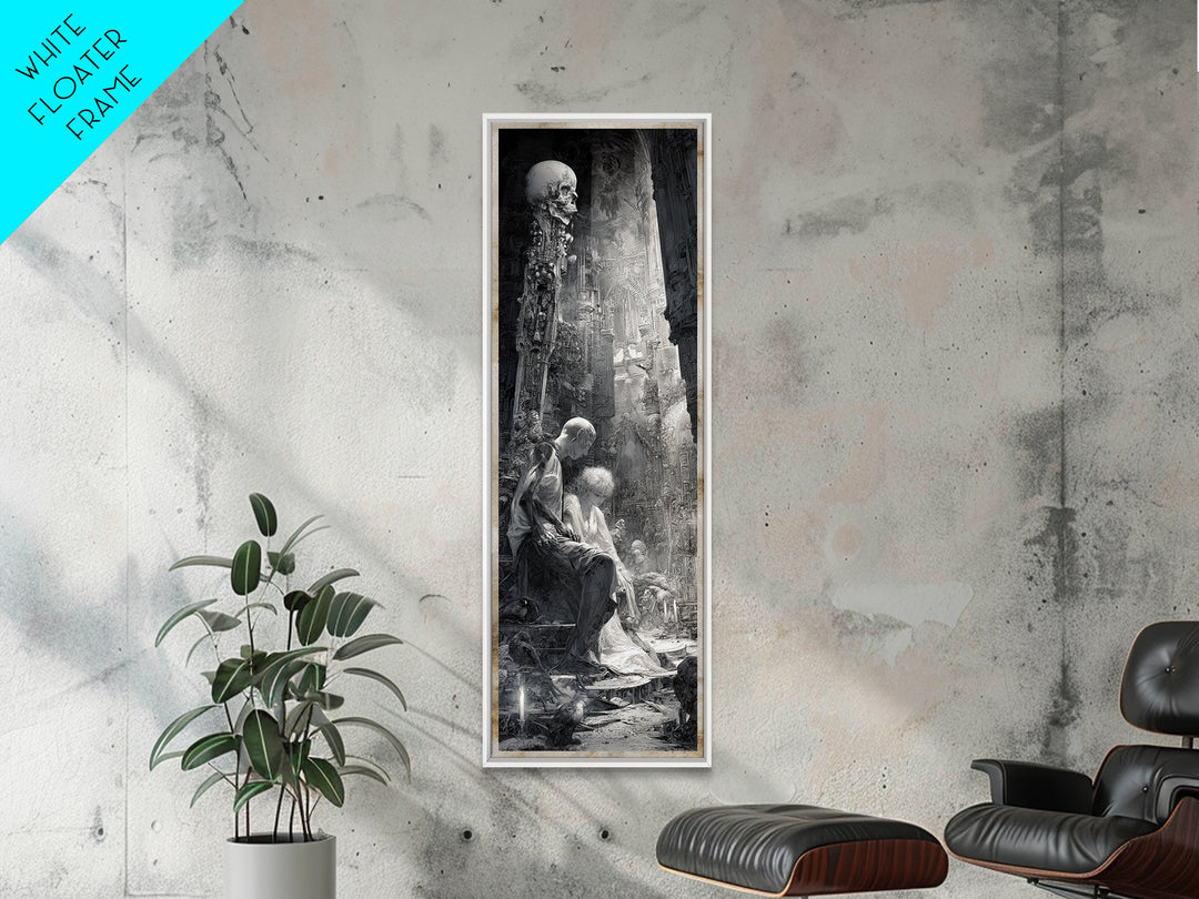 The Ghost Wedding, Biomechanical Horror Art, Tall Narrow Wall Art, Macabre Wall Art, Canvas Print, Halloween Wall Art, Gothic Home Decor