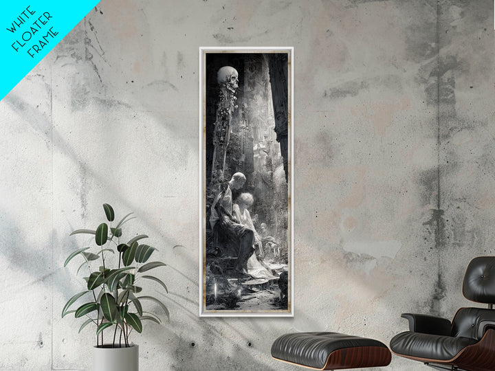 The Ghost Wedding, Biomechanical Horror Art, Tall Narrow Wall Art, Macabre Wall Art, Canvas Print, Halloween Wall Art, Gothic Home Decor