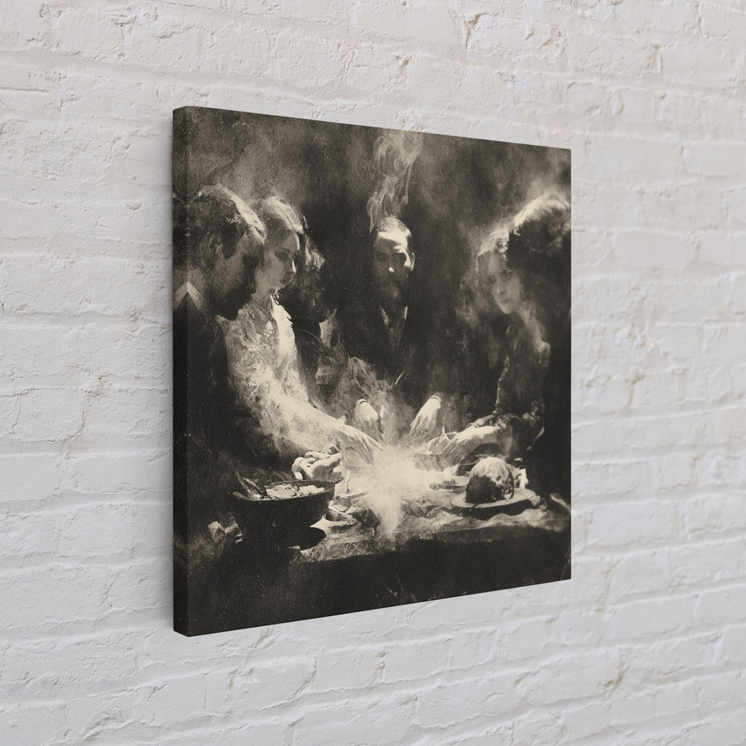 The Candlelit Seance, Symbolist Dream Art, Square Wall Art, Dark Fantasy Wall Art, Canvas Print, Halloween Wall Art