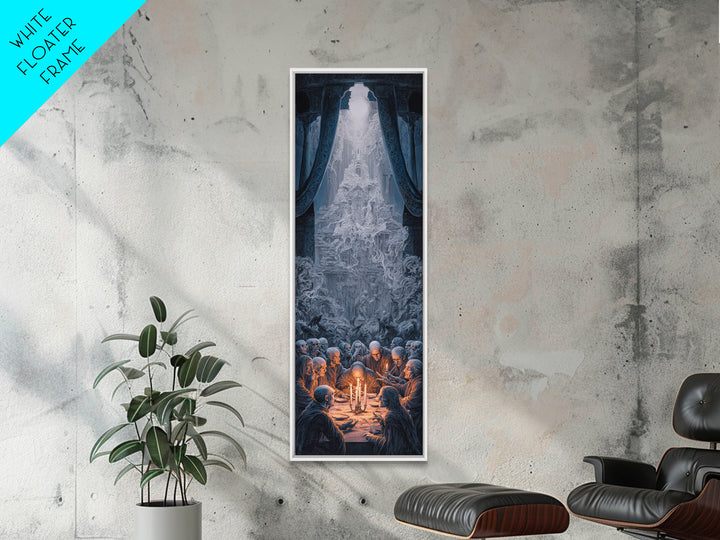 The Candlelit Seance, Surreal Apocalyptic Art, Tall Narrow Wall Art, Gothic Horror Wall Art, Canvas Print, Halloween Wall Art