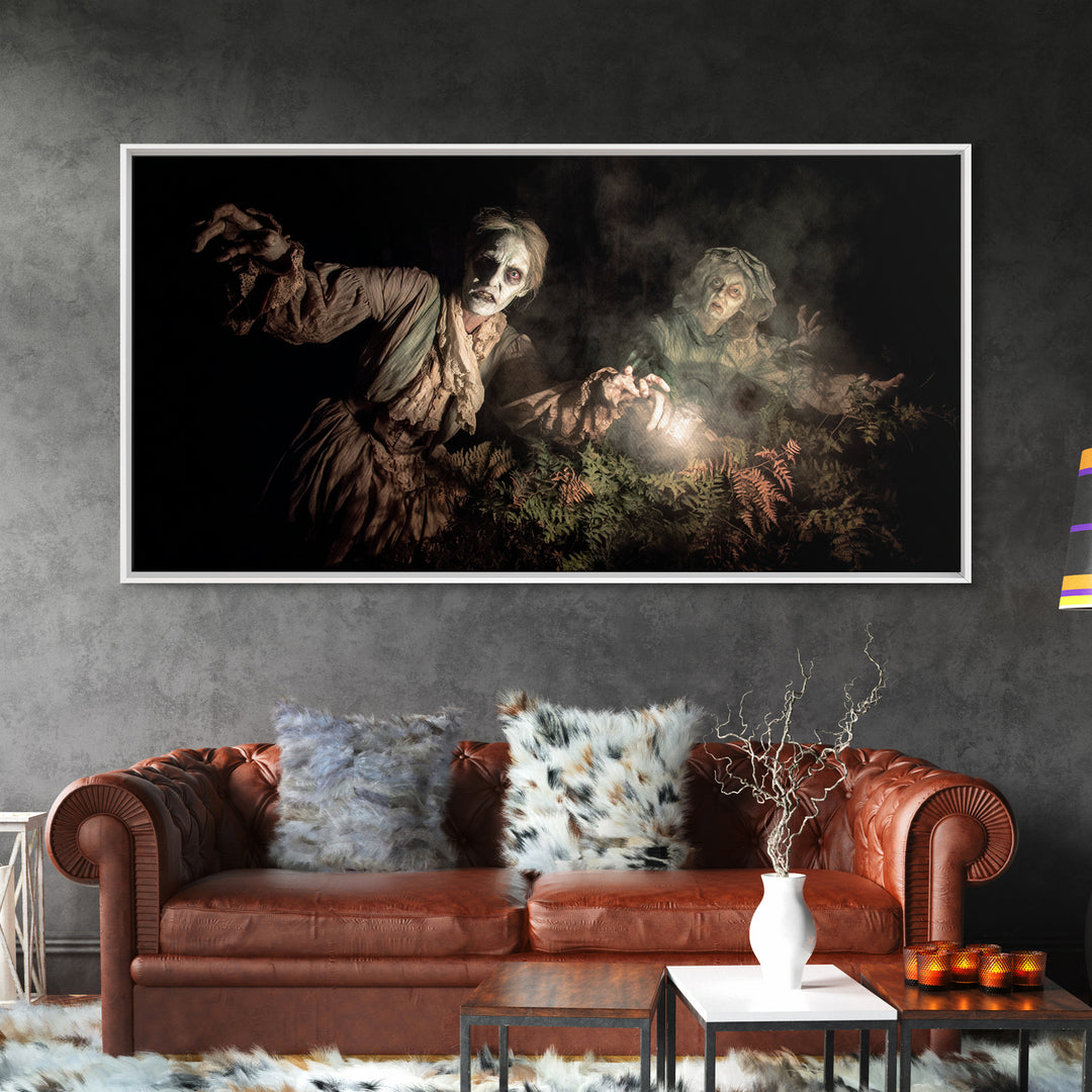 The Haunted Hayride, Gothic Nightmare Art, Wide Panoramic Art, Gothic Horror Wall Art, Canvas Print, Halloween Wall Art