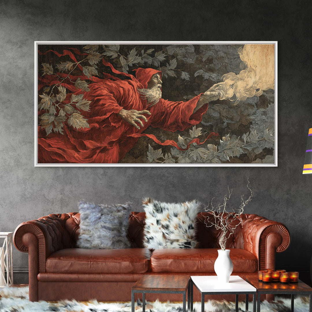 The Haunted Hayride, Visionary Gothic Art, Wide Panoramic Art, Dark Halloween Decor, Canvas Print, Halloween Wall Art