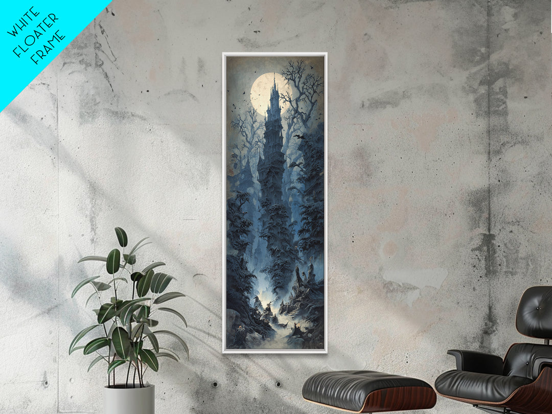 The Haunted Hayride, Surreal Apocalyptic Art, Tall Narrow Wall Art, Dark Fantasy Wall Art, Framed Canvas Print, Halloween Wall Art