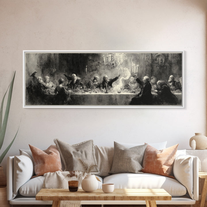 The Vampire Banquet, Symbolist Dream Art, Extra Wide Wall Art, Dark Fantasy Wall Art, Canvas Print, Halloween Wall Art