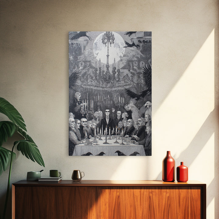 The Vampire Banquet, Victorian Macabre Art, Vertical Wall Art, Dark Fantasy Wall Art, Canvas Print, Halloween Wall Art, Horror Wall Art