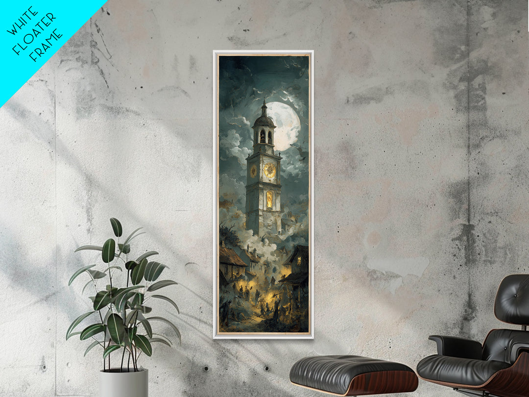 The Thirteenth Bell, Gothic Nightmare Art, Tall Narrow Wall Art, Gothic Horror Wall Art, Framed Canvas Print, Halloween Wall Art