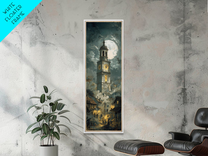 The Thirteenth Bell, Gothic Nightmare Art, Tall Narrow Wall Art, Gothic Horror Wall Art, Framed Canvas Print, Halloween Wall Art