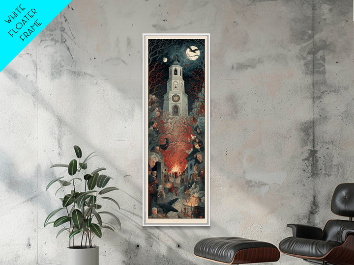The Thirteenth Bell, Visionary Gothic Art, Tall Narrow Wall Art, Dark Fantasy Wall Art, Framed Canvas Print, Halloween Wall Art
