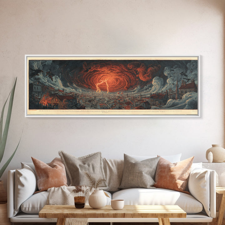 The Halloween Storm, Visionary Gothic Art, Extra Wide Wall Art, Dark Halloween Decor, Canvas Print, Halloween Wall Art