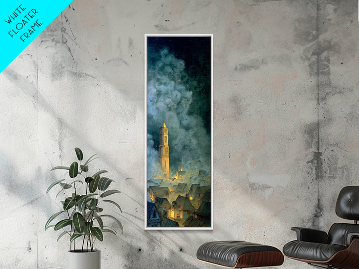 The Halloween Storm, Surreal Apocalyptic Art, Tall Narrow Wall Art, Dark Halloween Decor, Canvas Print, Halloween Wall Art