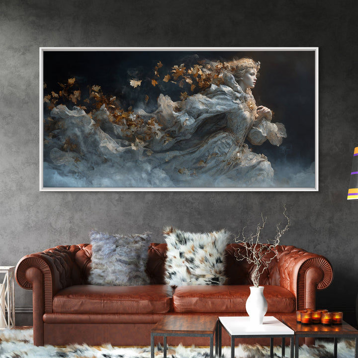 The First Frost Awakening, Apocalyptic Romantic Art, Wide Panoramic Art, Gothic Horror Wall Art, Canvas Print, Halloween Wall Art