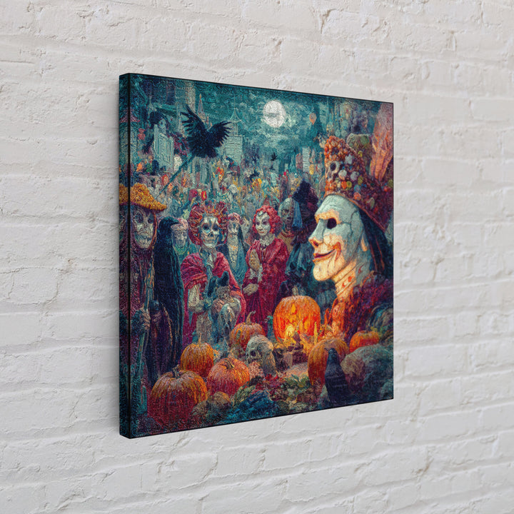 The First Frost Awakening, Grotesque Carnival Art, Square Wall Art, Macabre Wall Art, Canvas Print, Halloween Wall Art, Spooky Wall Decor