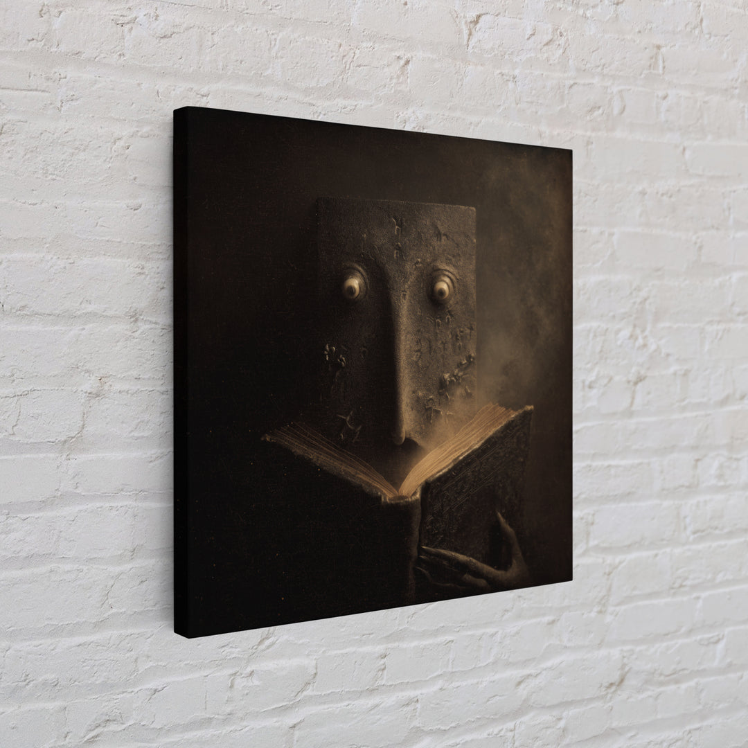 The Living Spellbook, Symbolist Dream Art, Square Wall Art, Macabre Wall Art, Canvas Print, Halloween Wall Art, Statement Wall Art