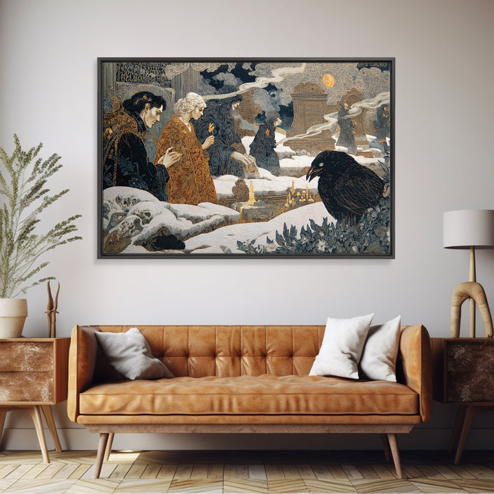 The Living Spellbook, Symbolist Death Art, Landscape Wall Art, Dark Fantasy Wall Art, Canvas Print, Halloween Wall Art