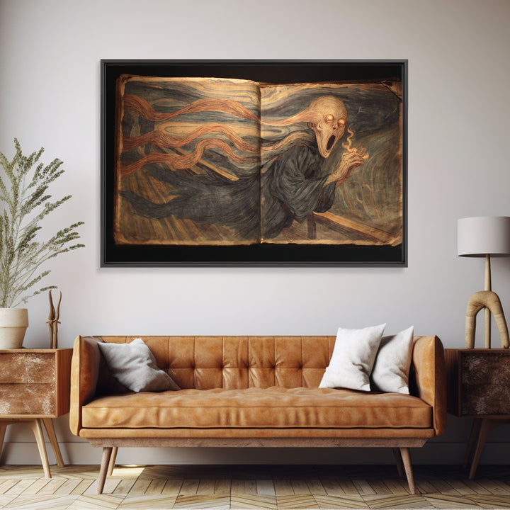The Living Spellbook, Expressionist Gothic Art, Landscape Wall Art, Dark Halloween Decor, Canvas Print, Halloween Wall Art, Horror Wall Art
