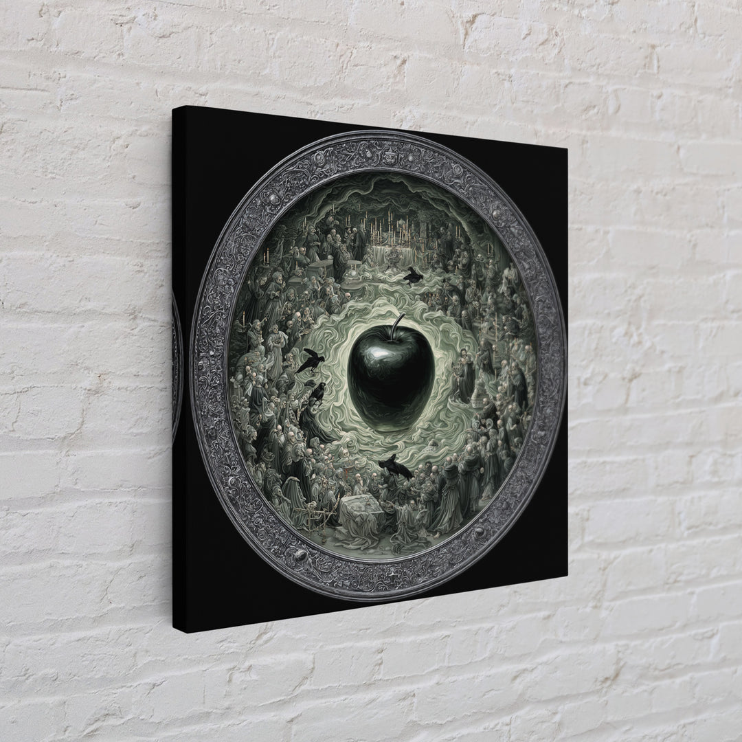 The Poisoned Apple, Danse Macabre Art, Square Wall Art, Macabre Wall Art, Canvas Print, Halloween Wall Art