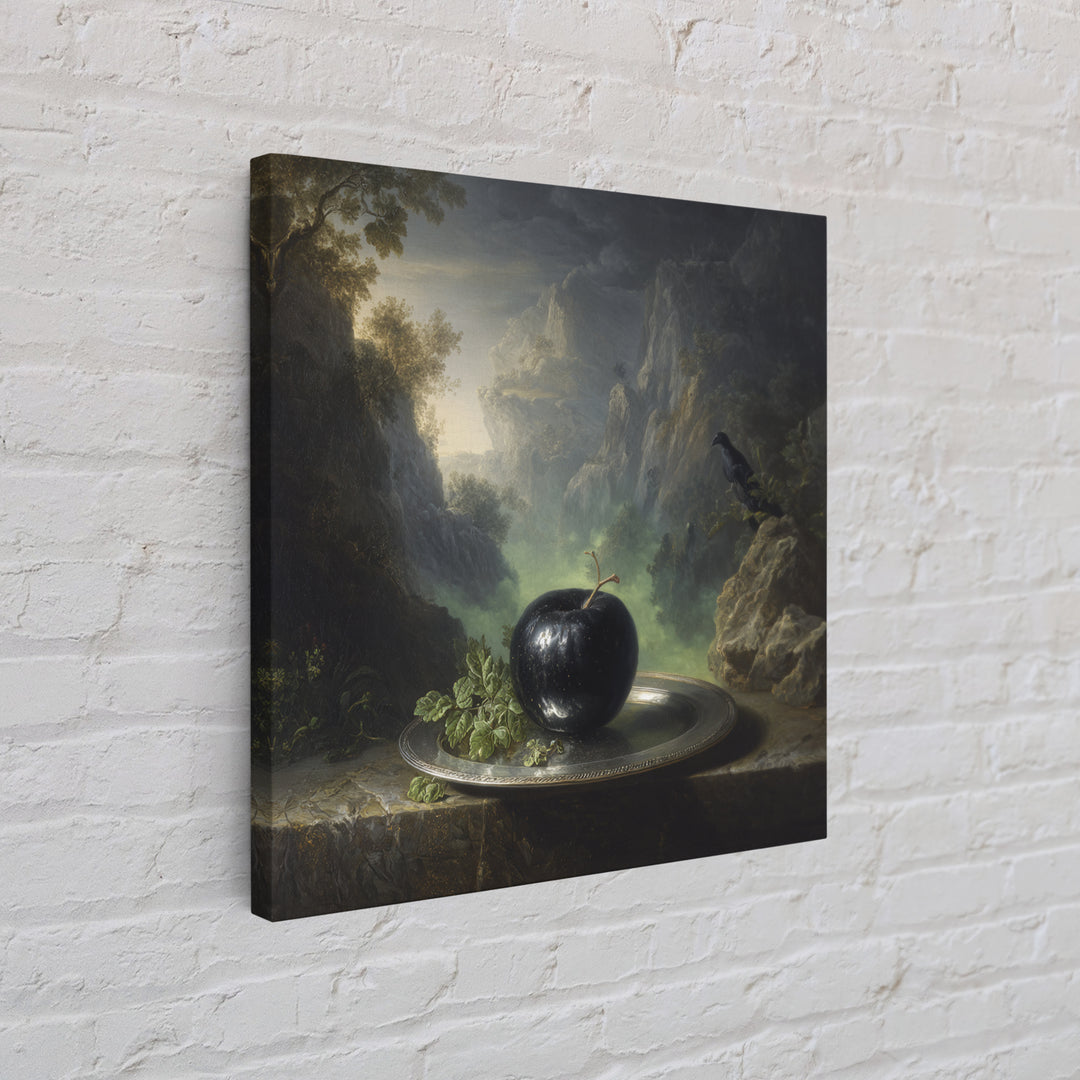 The Poisoned Apple, Baroque Witchcraft Art, Square Wall Art, Dark Halloween Decor, Framed Canvas Print, Halloween Wall Art