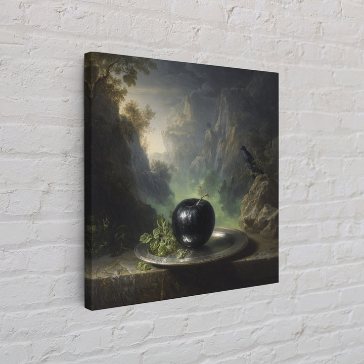 The Poisoned Apple, Baroque Witchcraft Art, Square Wall Art, Dark Halloween Decor, Framed Canvas Print, Halloween Wall Art