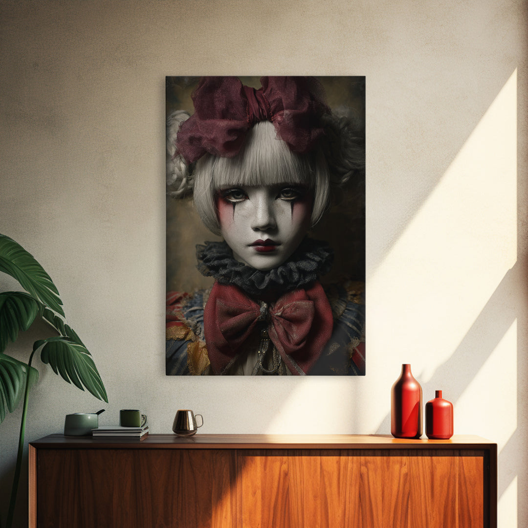 Cracked Porcelain Doll Portrait Canvas Print, Dark Art, Fine Art Print, Living Room Decor, Oil Painting, Nocturne, Wall Decor, DAR-2x3-7