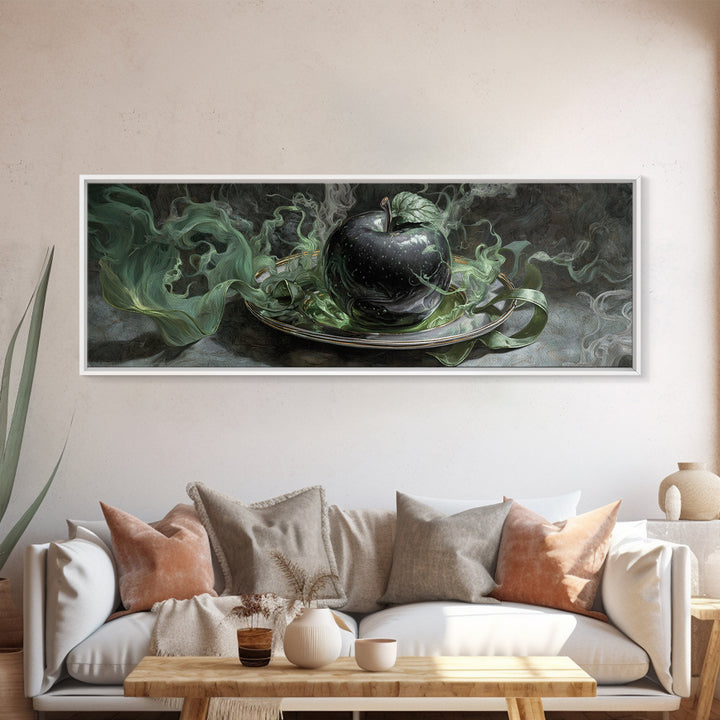 The Poisoned Apple, Visionary Gothic Art, Extra Wide Wall Art, Gothic Horror Wall Art, Framed Canvas Print, Halloween Wall Art