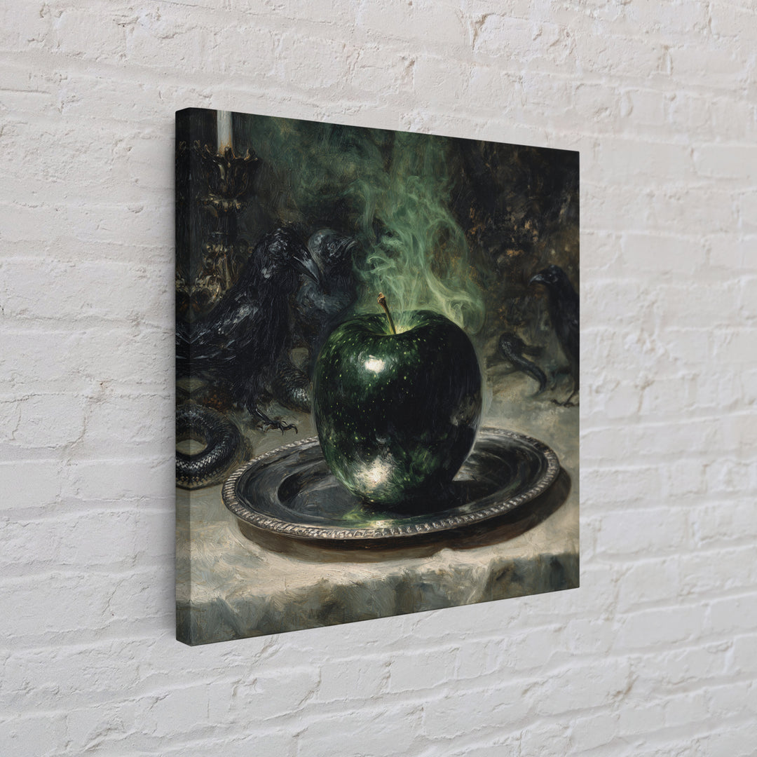 The Poisoned Apple, Dark Symbolist Art, Square Wall Art, Dark Fantasy Wall Art, Framed Canvas Print, Halloween Wall Art