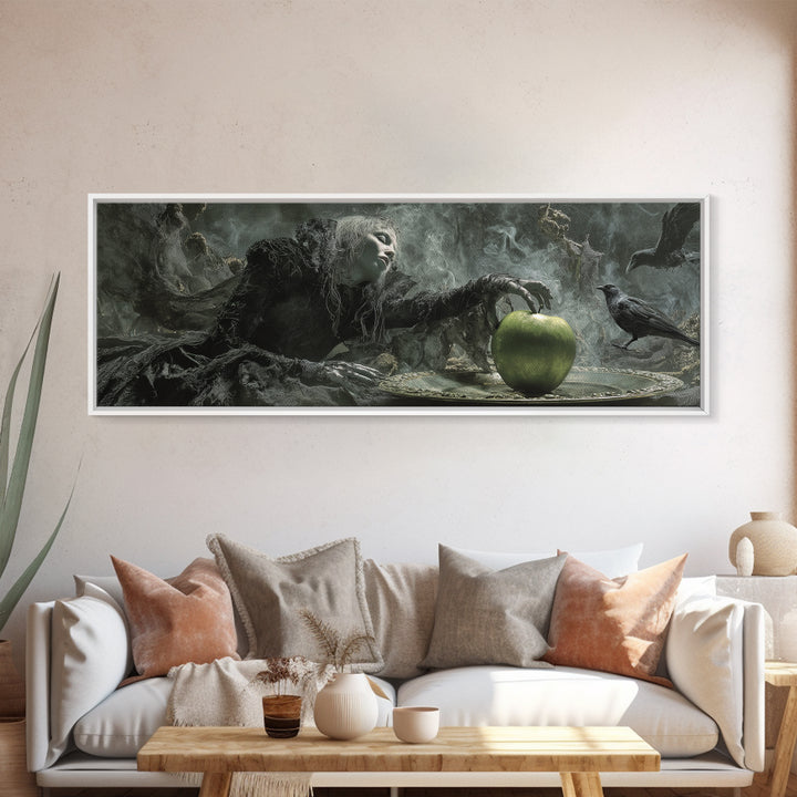 The Poisoned Apple, Expressionist Nightmare Art, Extra Wide Wall Art, Gothic Horror Wall Art, Framed Canvas Print, Halloween Wall Art