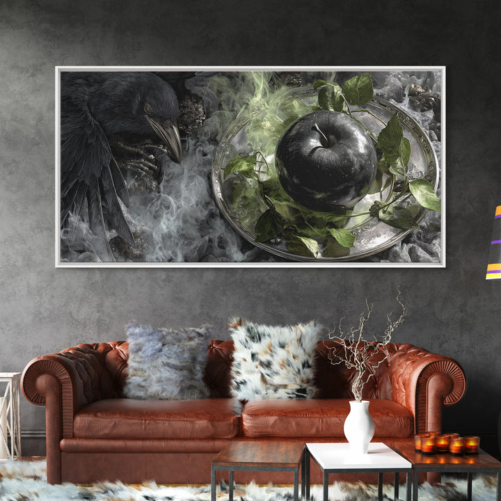 The Poisoned Apple, Grotesque Carnival Art, Wide Panoramic Art, Macabre Wall Art, Framed Canvas Print, Halloween Wall Art