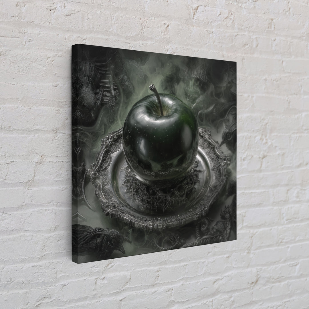The Poisoned Apple, Biomechanical Horror Art, Square Wall Art, Dark Fantasy Wall Art, Canvas Print, Halloween Wall Art, Spooky Wall Decor