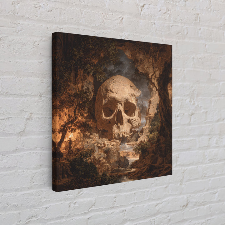 The Talking Skull, Baroque Witchcraft Art, Square Wall Art, Gothic Horror Wall Art, Canvas Print, Halloween Wall Art, Dark Fantasy Art