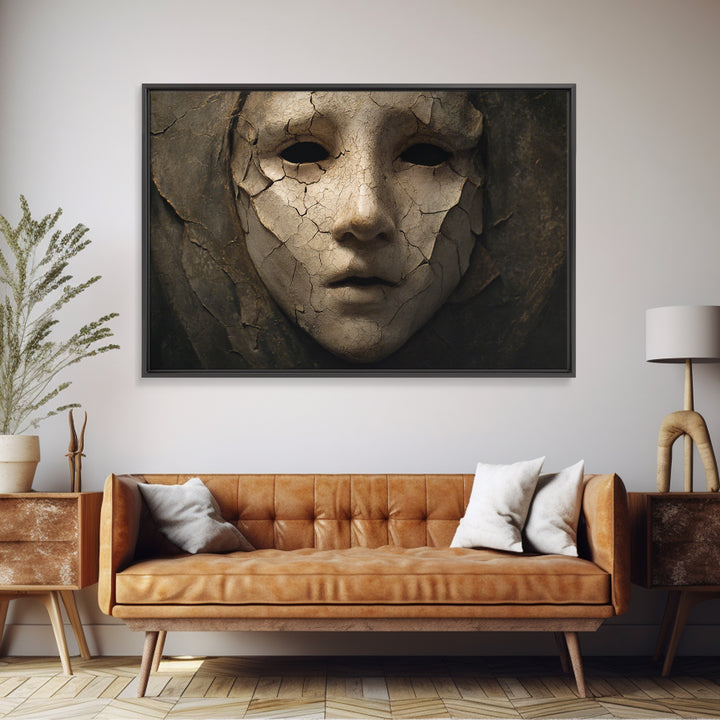 The Cracked Porcelain Mask, Symbolist Gothic Landscape, Landscape Wall Art, Gothic Horror Wall Art, Canvas Print, Halloween Wall Art