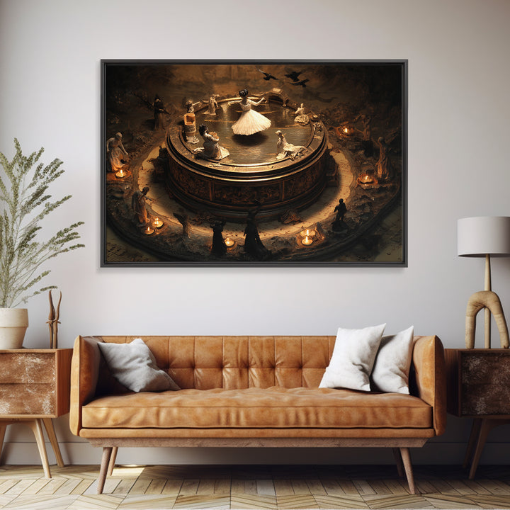 The Haunted Music Box, Symbolist Gothic Landscape, Landscape Wall Art, Dark Fantasy Wall Art, Canvas Print, Halloween Wall Art
