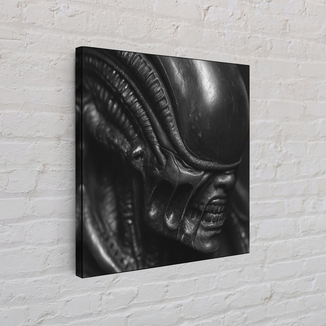 The Black Wax Candle, Biomechanical Horror Art, Square Wall Art, Macabre Wall Art, Canvas Print, Halloween Wall Art, Halloween Decor