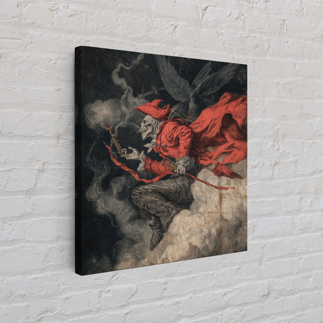 The Coffin Key, Gothic Nightmare Art, Square Wall Art, Dark Fantasy Wall Art, Framed Canvas Print, Halloween Wall Art